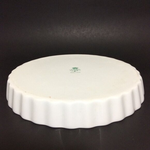 Pie Dish 9" Bakeware White Pink Roses Scalloped Edges Christine Holm - Picture 10 of 12